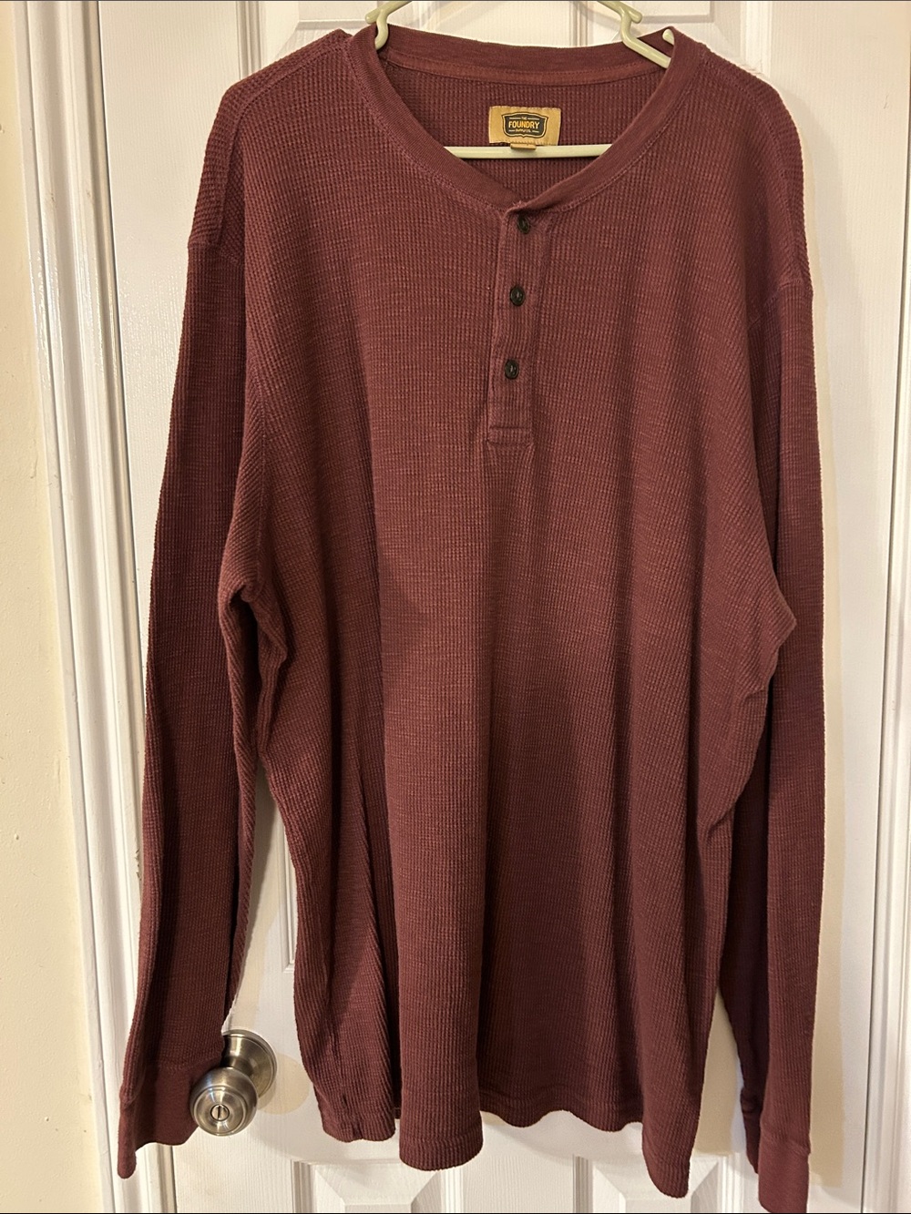 The Foundry Supply Co. Men’s Long-Sleeve Waffle Wine & black (2) shirts